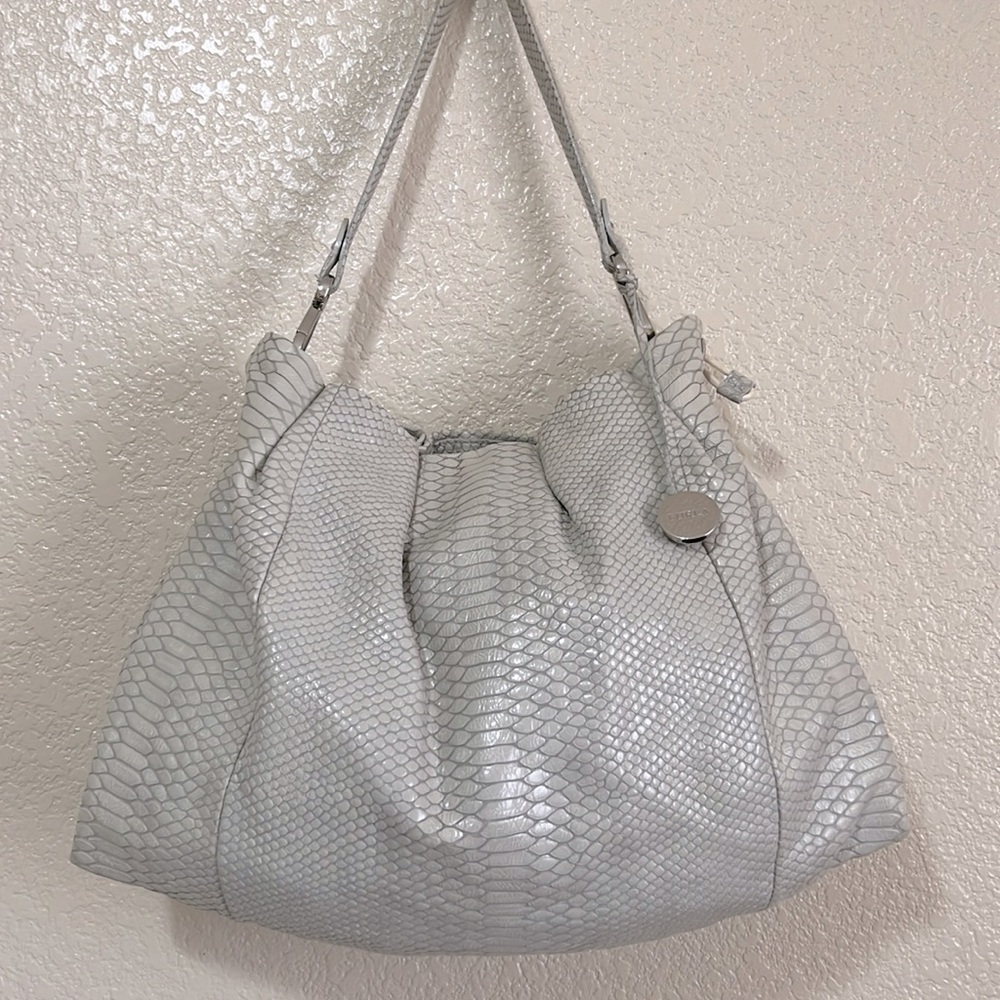 Furla Genuine Leather Gray Shoulder Bag